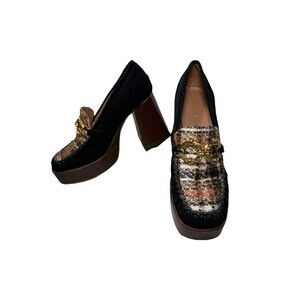 Circus NY by Sam Edelman Susie Platform Women'Size 8.5 Tweed  Plaid Pull On Shoe